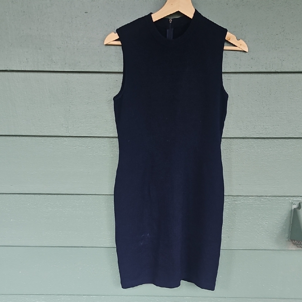 St. John Basics navy knit sheath dress